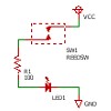 磁石が近づくとLED点灯の回路図