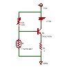 温度が上がるとLED消灯の回路図